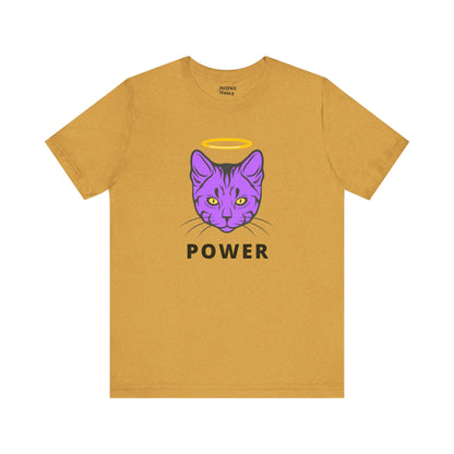 Playful Cat Power Tee, Casual T-Shirt, Unique Animal Shirt, Gift for Cat Lovers, Fun Graphic Top, Everyday Wear