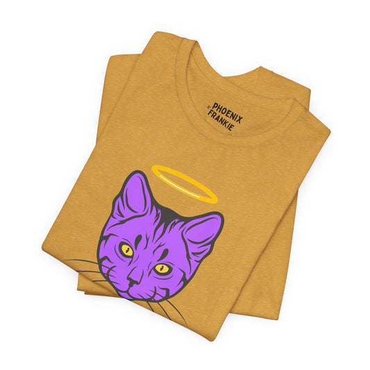 Playful Cat Power Tee, Casual T-Shirt, Unique Animal Shirt, Gift for Cat Lovers, Fun Graphic Top, Everyday Wear