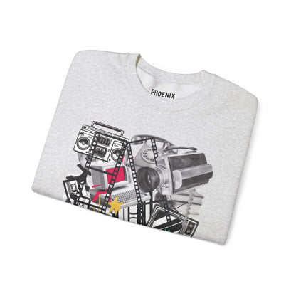 retro media mashup - crewneck sweatshirt