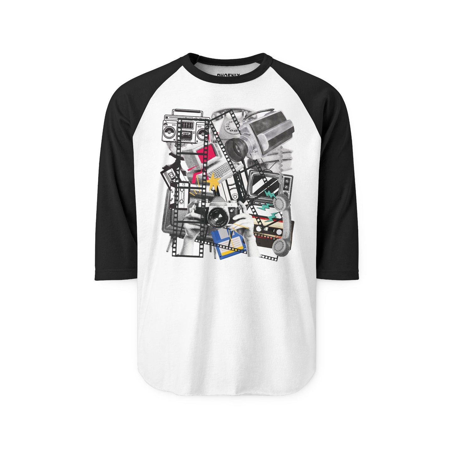 Nostalgia collage - Unisex Three-Quarter Sleeve Raglan Shirt