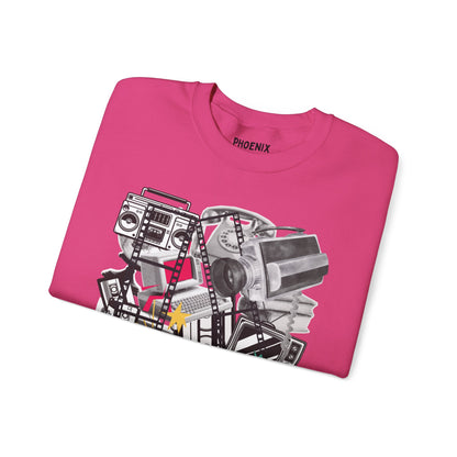 retro media mashup - crewneck sweatshirt