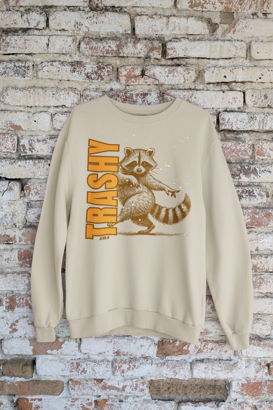 "Trashy Era" Retro Raccoon - crew sweatshirt