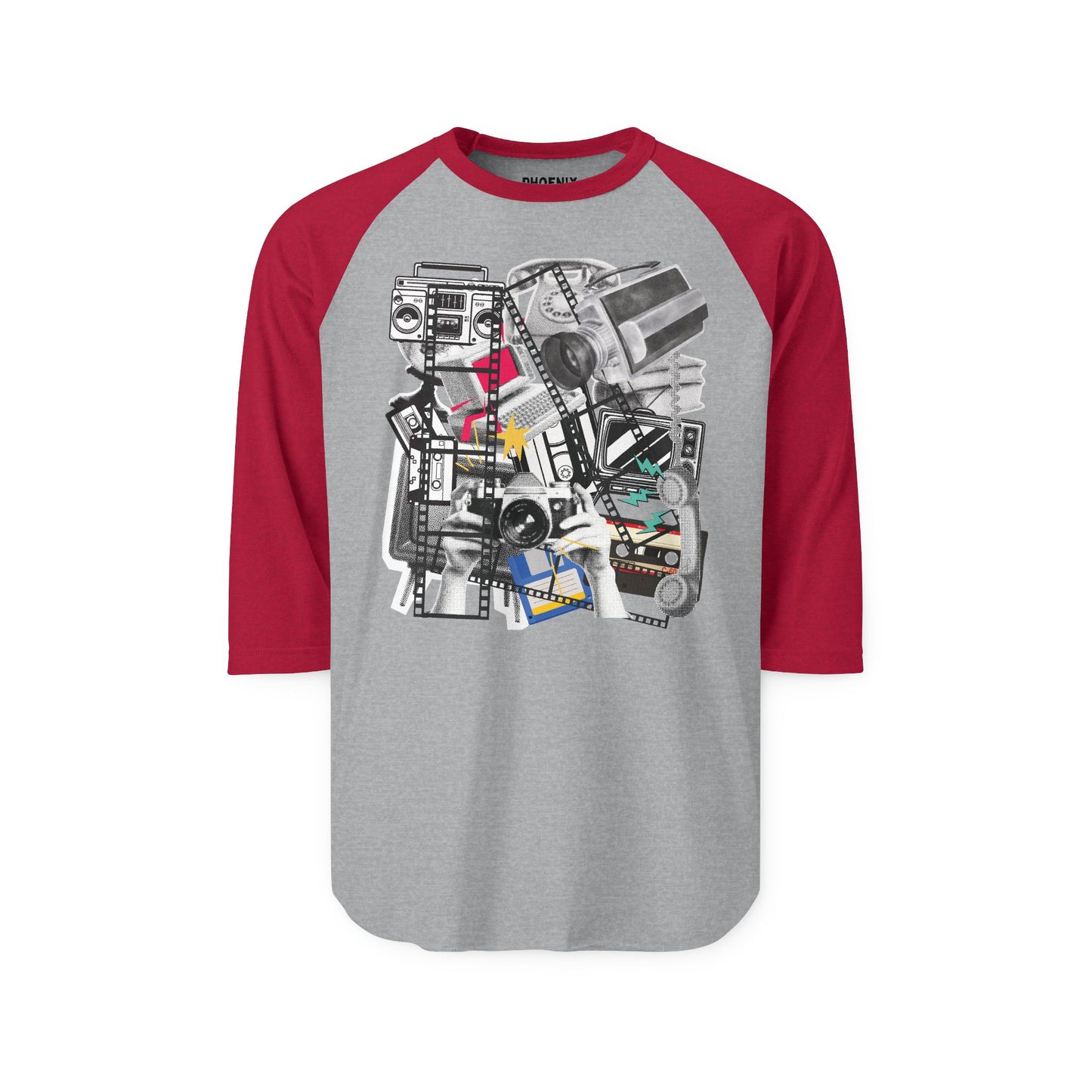 Nostalgia collage - Unisex Three-Quarter Sleeve Raglan Shirt