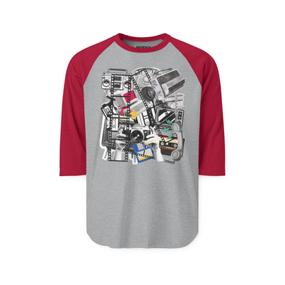 Nostalgia collage - Unisex Three-Quarter Sleeve Raglan Shirt