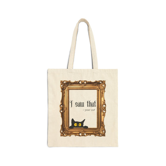 'I Saw That' - Cat Canvas Tote Bag