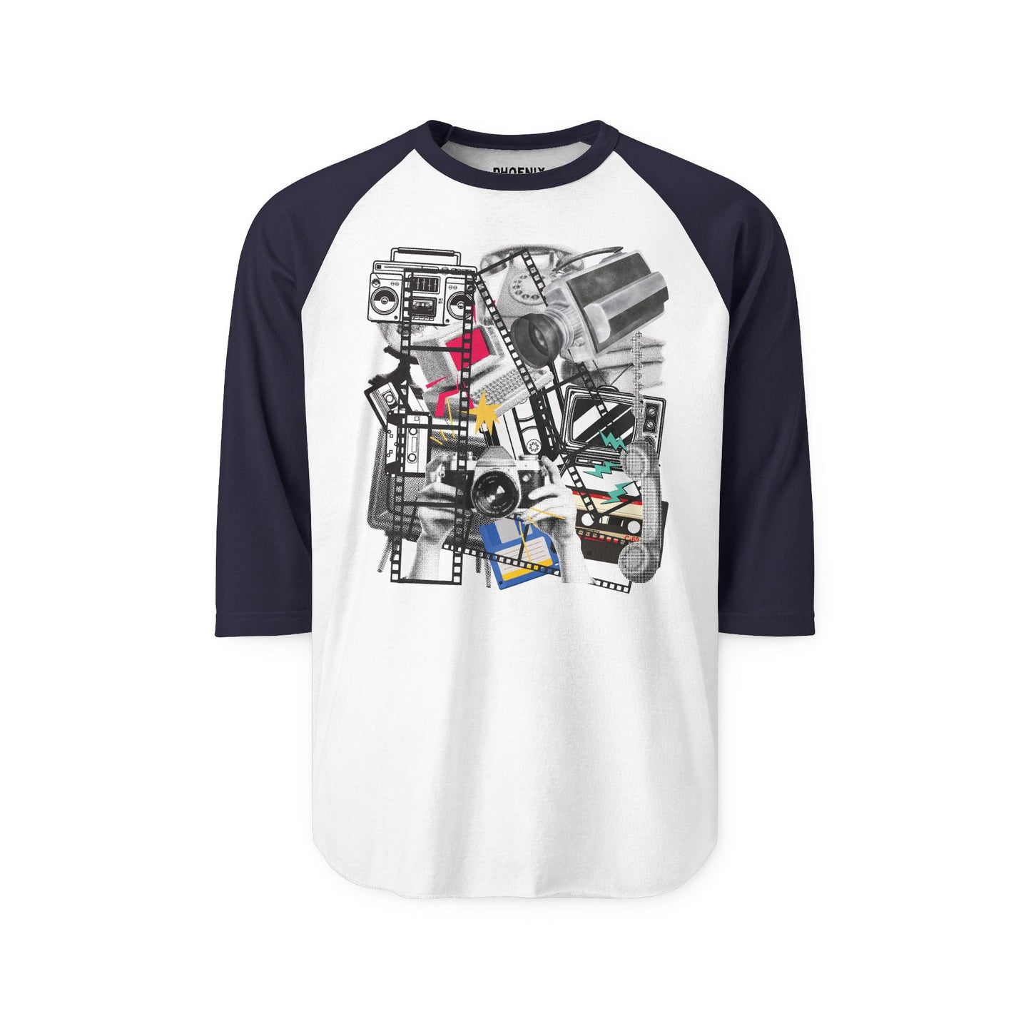 Nostalgia collage - Unisex Three-Quarter Sleeve Raglan Shirt