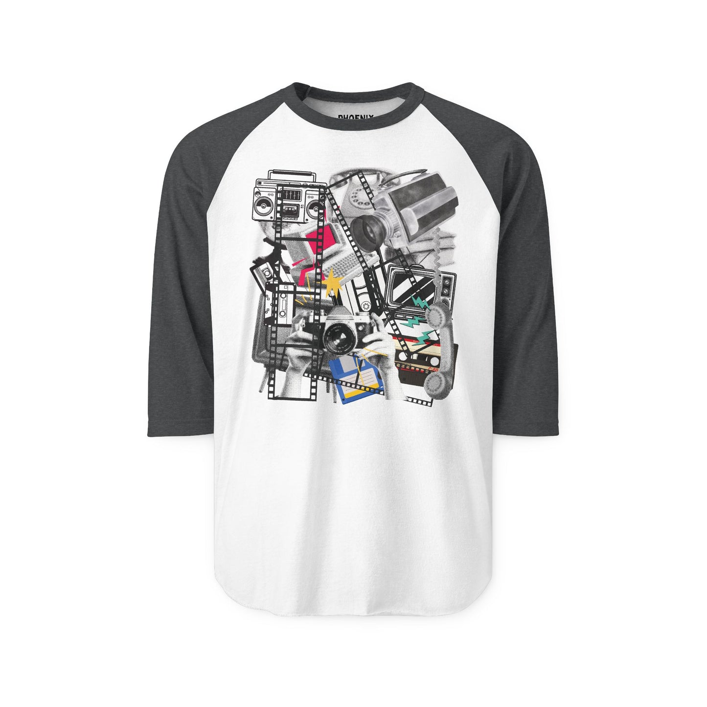 Nostalgia collage - Unisex Three-Quarter Sleeve Raglan Shirt